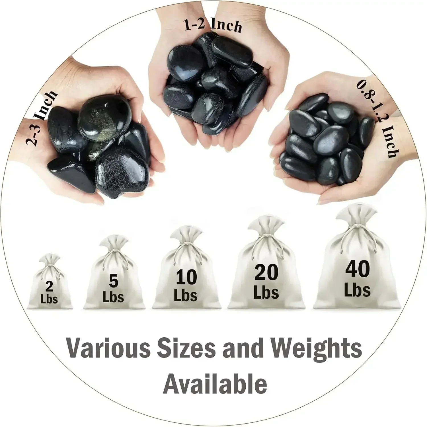 40 libras de rocas negras de r - Aquarium Planted Fish reseña y precio